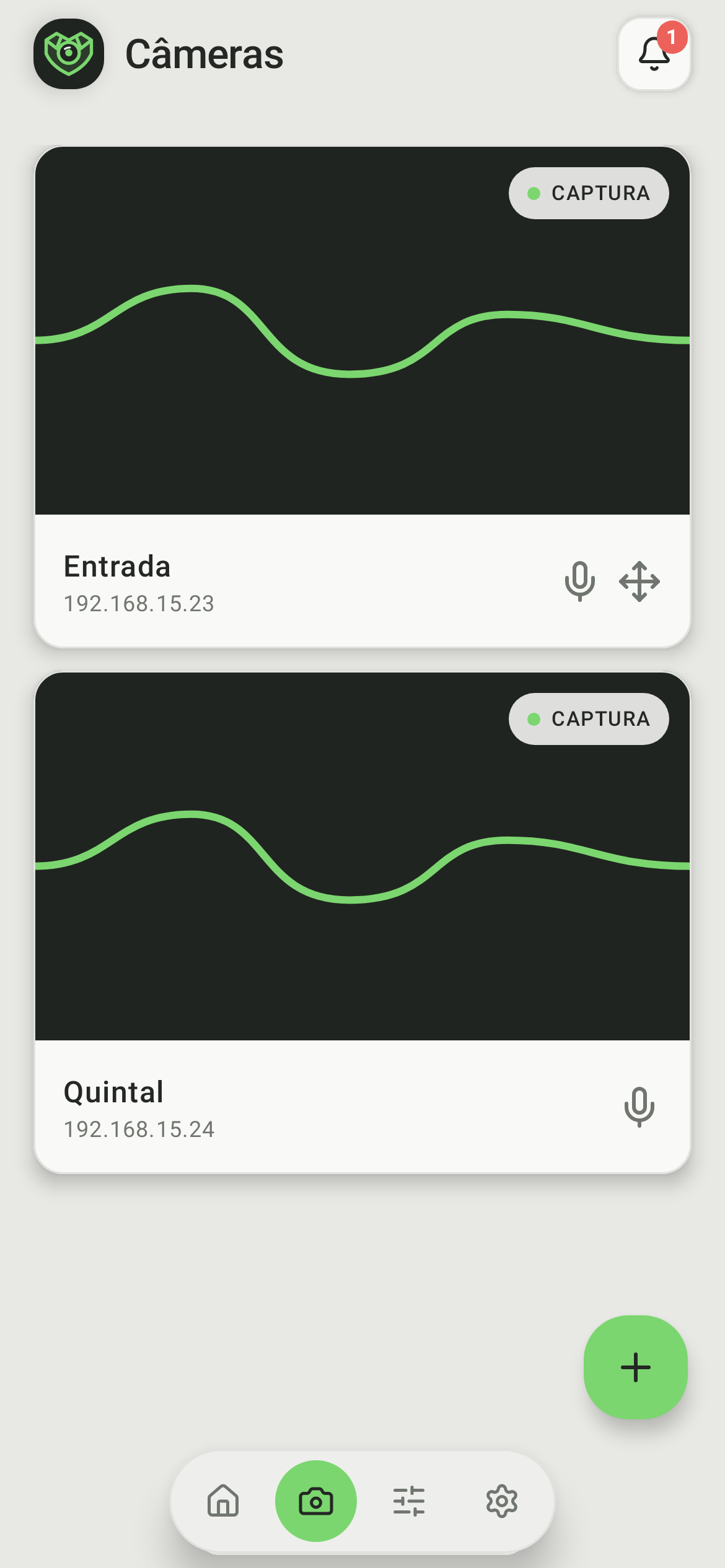 Tela real de câmeras do Valkyris